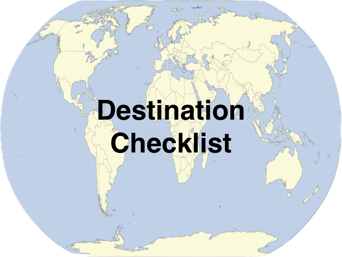 Destination Checklist